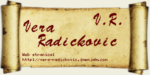 Vera Radičković vizit kartica